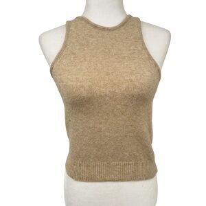 Wool Blend Beige Sleeveless Knit Top New with Tags